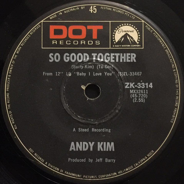 Andy Kim : So Good Together (7", Single)
