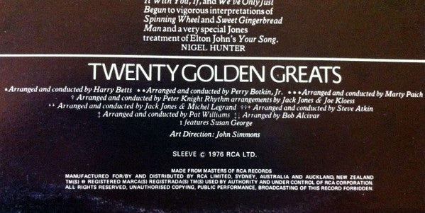 Jack Jones : All To Yourself - Twenty Golden Greats (LP, Comp)