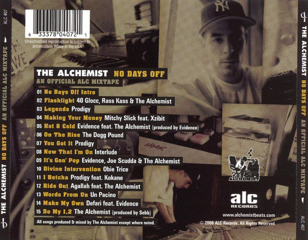 The Alchemist* : No Days Off (CD, Mixed)