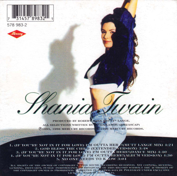 Shania Twain : (If You're Not In It For Love) I'm Outta Here! (& Remixes) (CD, Maxi, Pic)