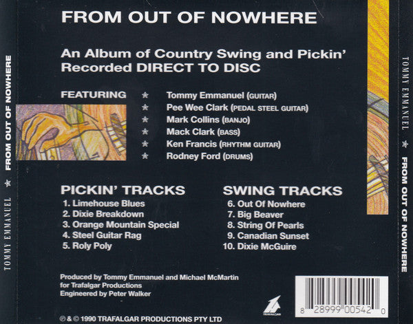 Tommy Emmanuel, Pee Wee Clark And  Friends Of Tommy Emmanuel & Pee Wee Clark : From Out Of Nowhere (CD, Album)