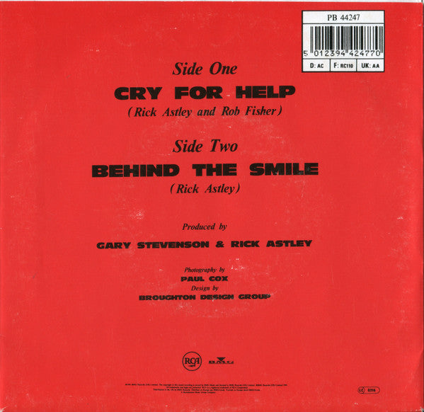 Rick Astley : Cry For Help (7", Single)