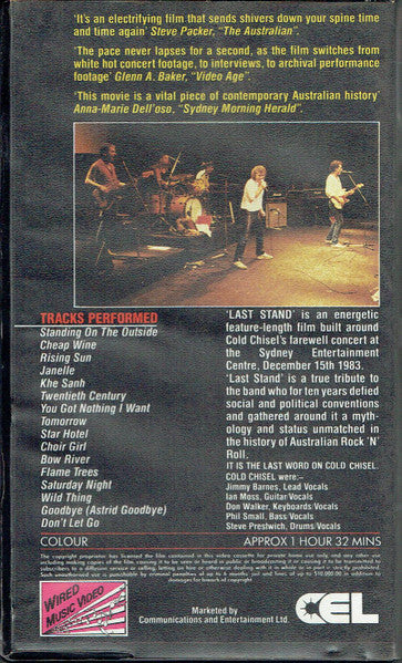 Cold Chisel : Last Stand (VHS)