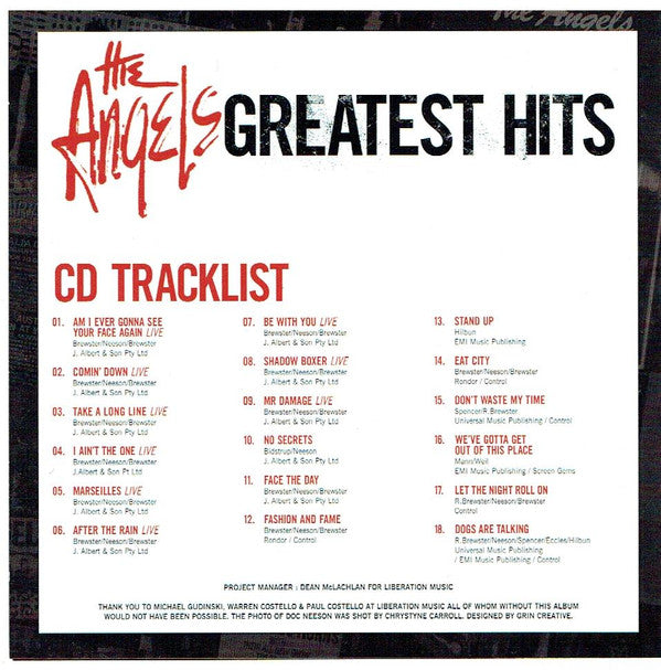 The Angels : Greatest Hits (CD, Comp + DVD, Comp)