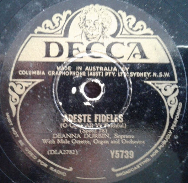 Deanna Durbin With Charles Previn And His Orchestra : Silent Night, Holy Night / Adeste Fideles (Shellac, 10")