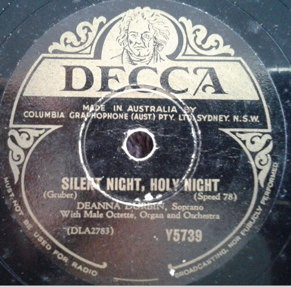 Deanna Durbin With Charles Previn And His Orchestra : Silent Night, Holy Night / Adeste Fideles (Shellac, 10")