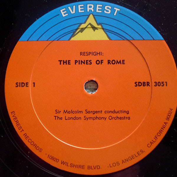 Ottorino Respighi - Sir Malcolm Sargent Conducting The London Symphony Orchestra : The Fountains Of Rome / The Pines Of Rome (LP)