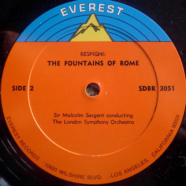 Ottorino Respighi - Sir Malcolm Sargent Conducting The London Symphony Orchestra : The Fountains Of Rome / The Pines Of Rome (LP)