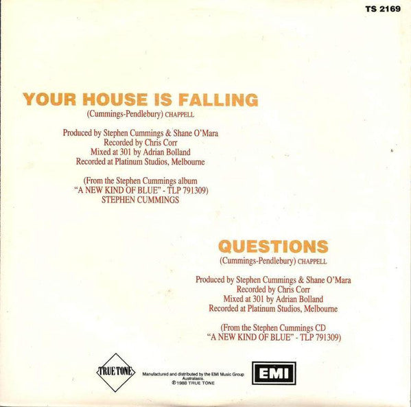 Stephen Cummings : Your House Is Falling (7", Single)