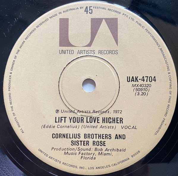 Cornelius Brothers And Sister Rose* : Too Late To Turn Back Now (7", Single)