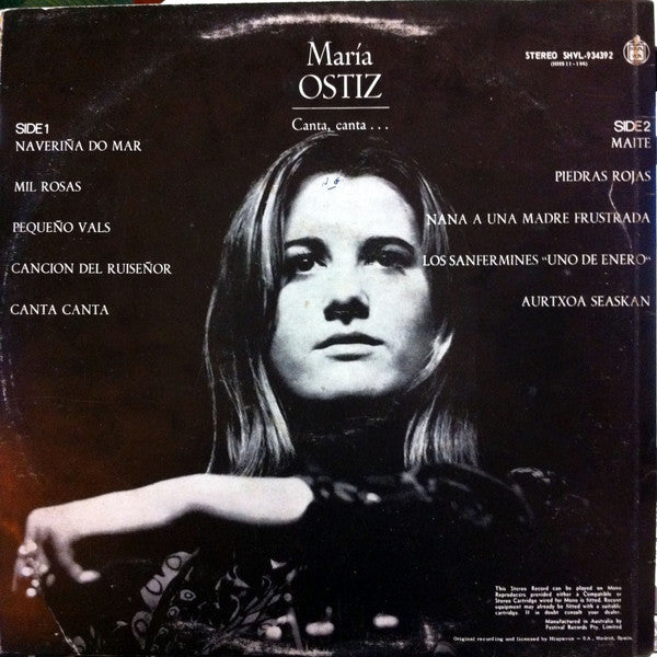Maria Ostiz : Canta, Canta (LP, Album)