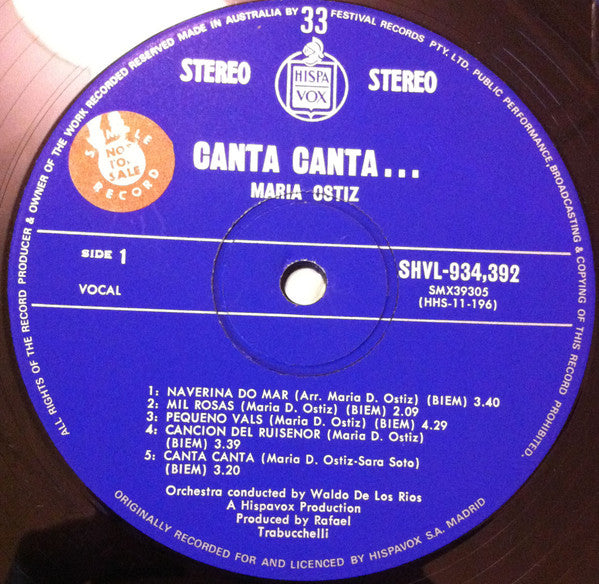 Maria Ostiz : Canta, Canta (LP, Album)