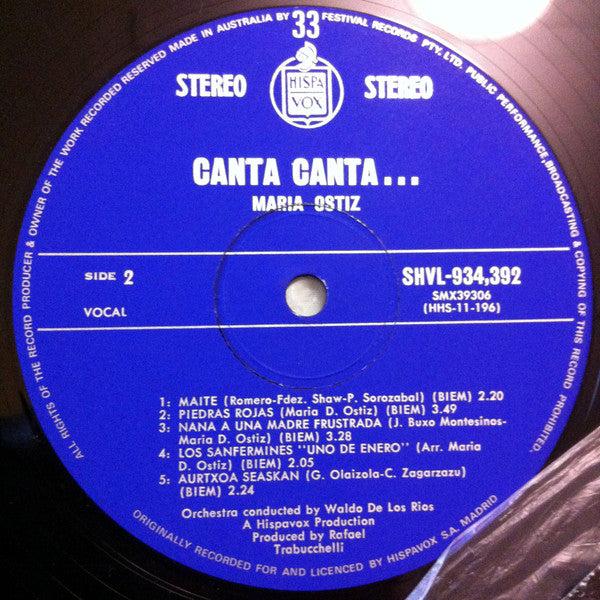 Maria Ostiz : Canta, Canta (LP, Album)