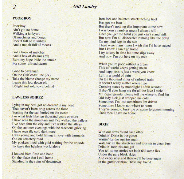 Gill Landry : The Ballad Of Lawless Soirez (CD, Album)