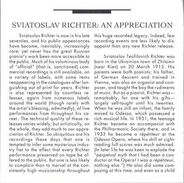 Sviatoslav Richter Plays Alexander Scriabin : Piano Sonatas Nos. 2, 5 & 9 / Études, Op. 42 / 24 Selected Préludes (CD)