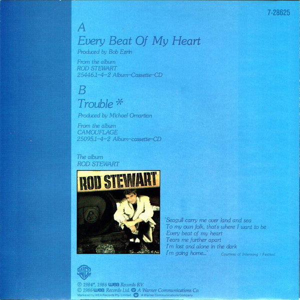 Rod Stewart : Every Beat Of My Heart (7", Single)