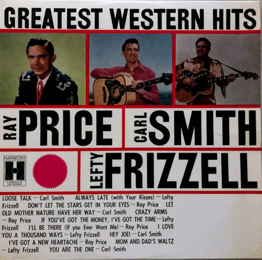 Various : Greatest Western Hits, Vol. 1: Ray Price, Carl Smith, Lefty Frizzell (LP, Comp, Mono)