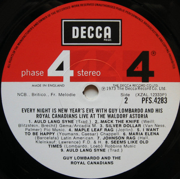 Guy Lombardo And His Royal Canadians : Every Night Is New Year's Eve With Guy Lombardo & His Royal Canadians: Live At The Waldorf Astoria (LP)