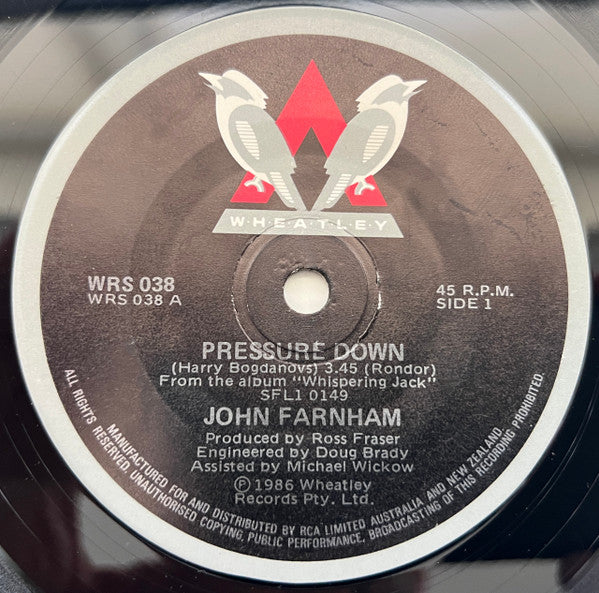 John Farnham : Pressure Down (7", Single, Gen)