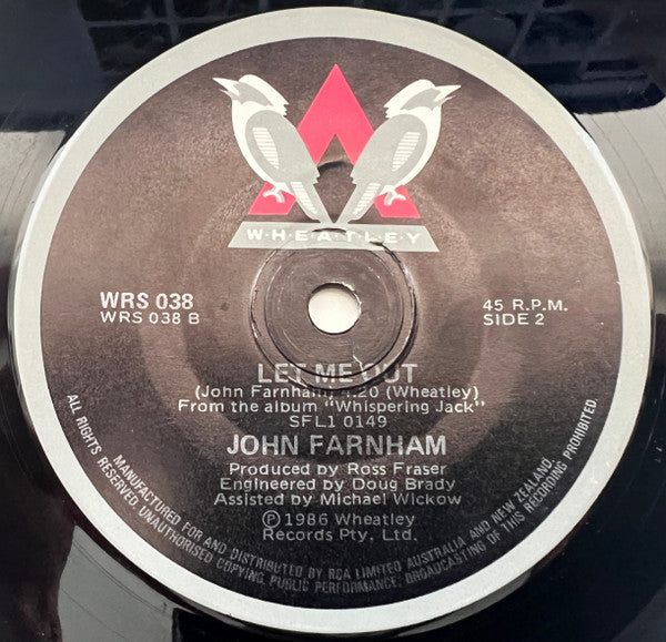 John Farnham : Pressure Down (7", Single, Gen)