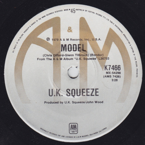 U.K. Squeeze* : Cool For Cats (7", Single)
