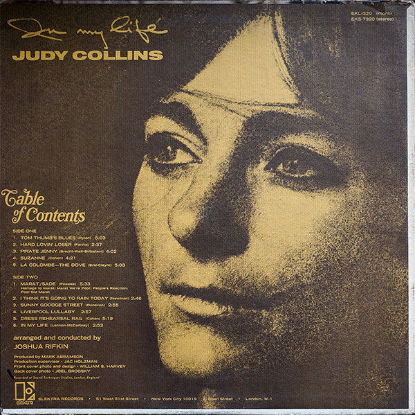 Judy Collins : In My Life (LP, Album, Mono)