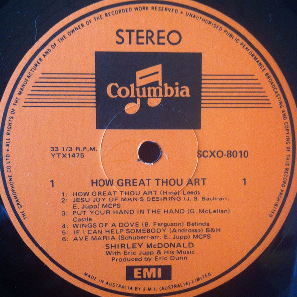 Shirley McDonald With Eric Jupp And His Music* : How Great Thou Art (LP, Album)