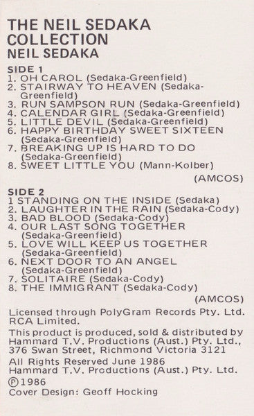 Neil Sedaka : The Neil Sedaka Collection  (Cass, Comp)