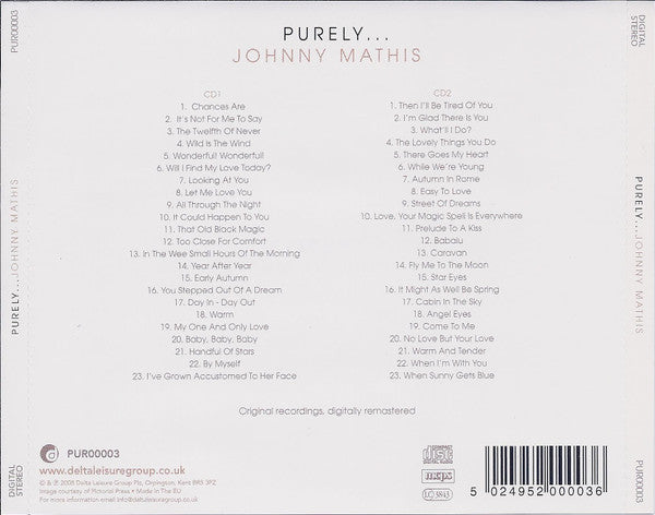 Johnny Mathis : Purely... Johnny Mathis (2xCD, Comp, RM)