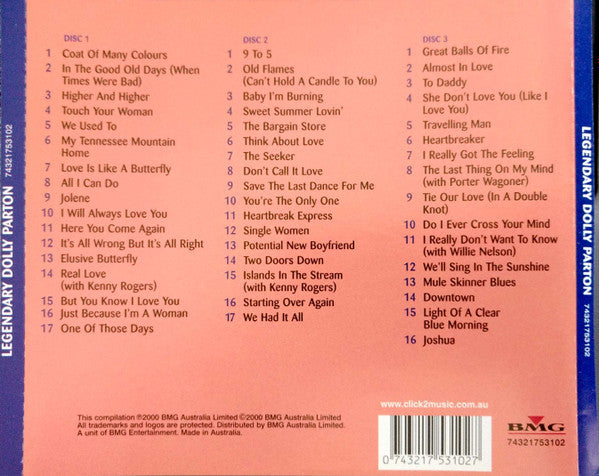 Dolly Parton : Legendary Dolly Parton (3xCD, Comp)