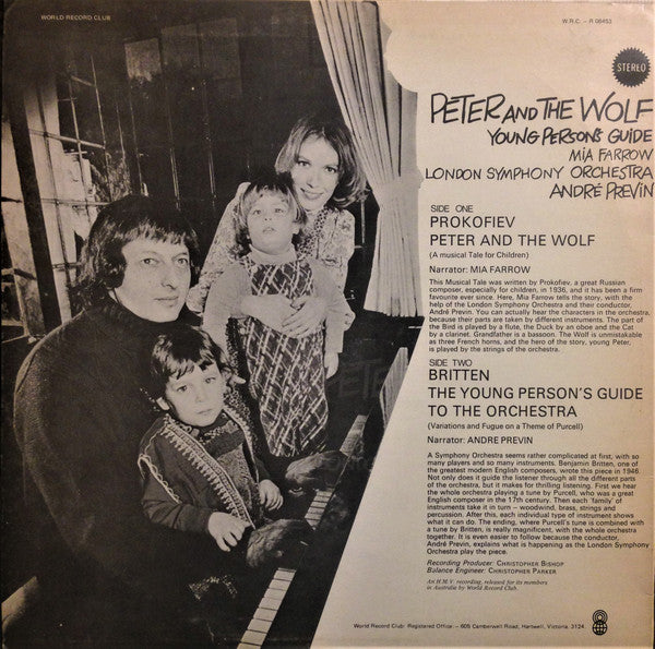 Mia Farrow / London Symphony Orchestra / André Previn : Peter And The Wolf / Young Person' Guide (LP, Album, Club)