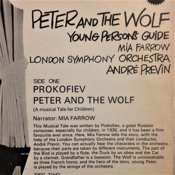 Mia Farrow / London Symphony Orchestra / André Previn : Peter And The Wolf / Young Person' Guide (LP, Album, Club)