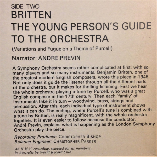 Mia Farrow / London Symphony Orchestra / André Previn : Peter And The Wolf / Young Person' Guide (LP, Album, Club)