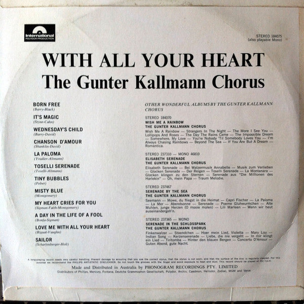 Günter Kallmann Chor : With All Your Heart (LP, Album)