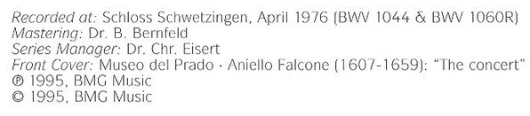 Johann Sebastian Bach, Collegium Aureum : Triple Concerto BWV 1044 / Double Concerto BWV 1060R / Harpsichord Concerto BWV 1052 (CD, Comp)