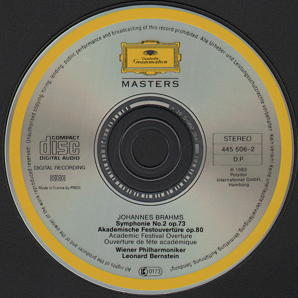 Johannes Brahms, Wiener Philharmoniker, Leonard Bernstein : Symphonie No. 2; Akademische Festouvertüre (CD, Album, RM)