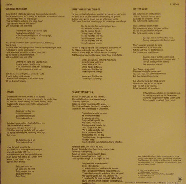 Chris de Burgh : Eastern Wind (LP, Album)