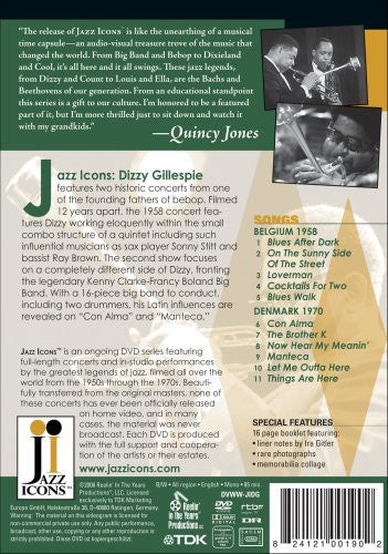 Dizzy Gillespie, Clarke-Boland Big Band : Live In '58 & '70 (DVD-V, Mono, NTSC)