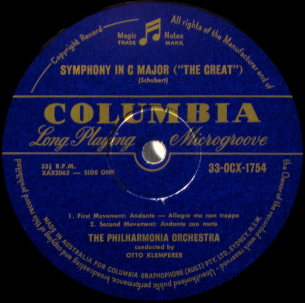 Franz Schubert - Otto Klemperer, Philharmonia Orchestra : Symphony In C Major "The Great" (LP, Mono)