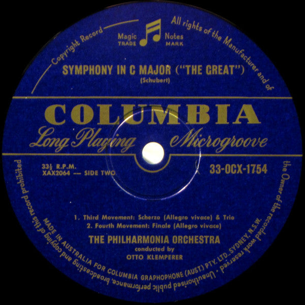 Franz Schubert - Otto Klemperer, Philharmonia Orchestra : Symphony In C Major "The Great" (LP, Mono)