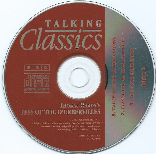 Thomas Hardy Read By Martin Shaw (2) With Lindsay Duncan : Tess Of The D'Urbervilles (2xCD)