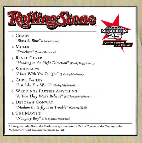 Various : The Rolling Stone MUSHROOM25LIVE Collection (CD, Promo, Smplr)