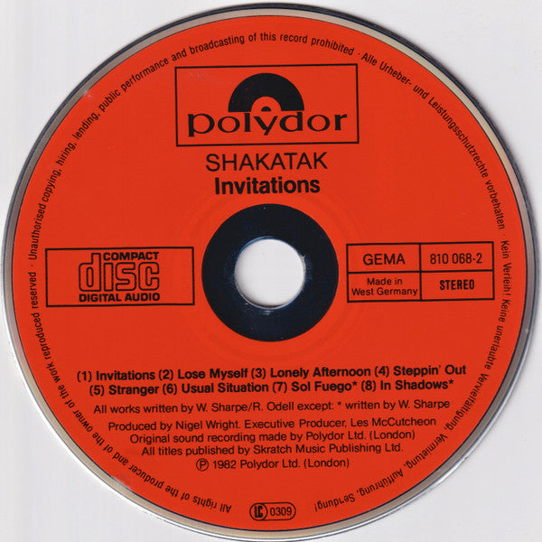 Shakatak : Invitations (CD, Album, RE, Red)