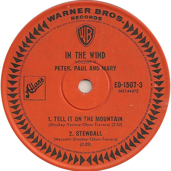 Peter Paul And Mary* : In The Wind (Vol. 2) (7", EP)