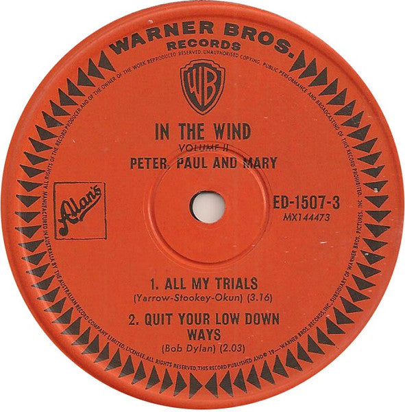 Peter Paul And Mary* : In The Wind (Vol. 2) (7", EP)