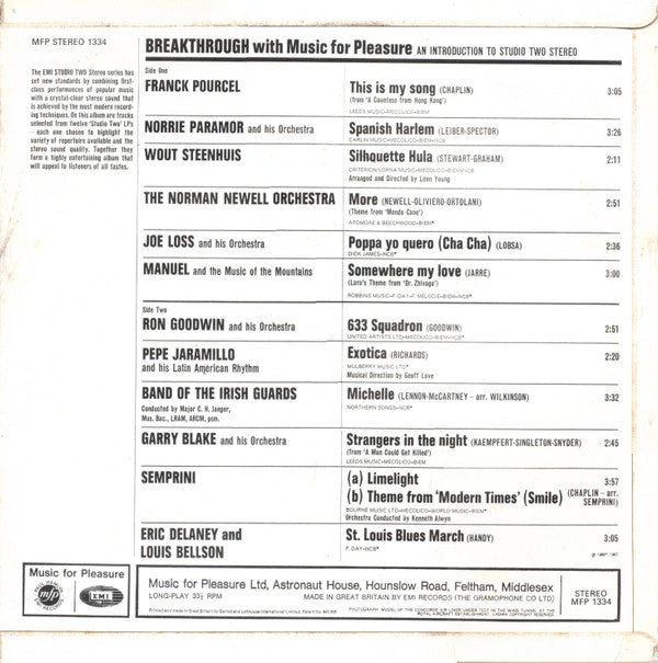 Various : Break-Through - An Introduction To Studio 2 Stereo (LP, Comp, Smplr)