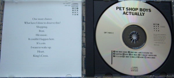 Pet Shop Boys : Actually (CD, Album, RP)