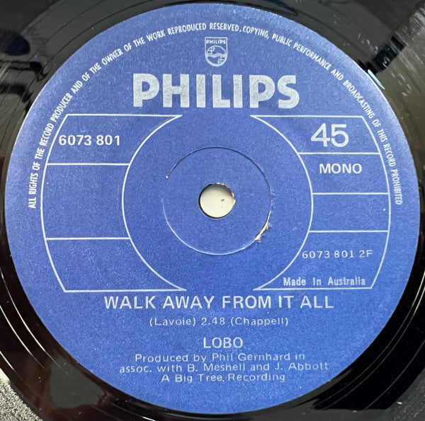 Lobo (3) : Me And You And A Dog Named Boo (7", Single, Mono)