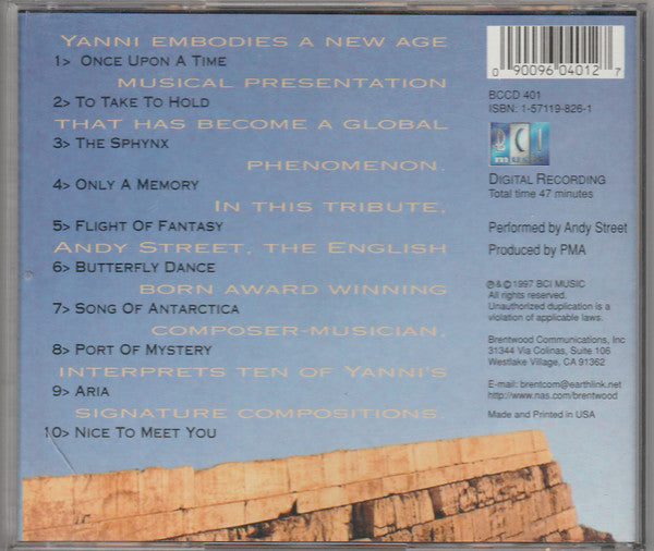 Andy Street : A Tribute To  The Music Of Yanni Performed By Andy Street (CD, Album)