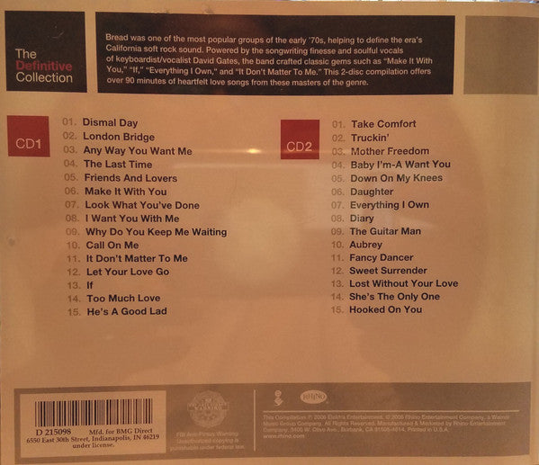 Bread : The Definitive Collection (2xCD, Comp, Club, RM)